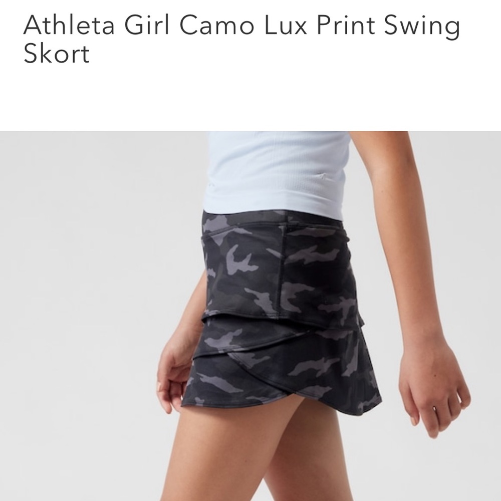 Athleta Skort Girls Camo Lux Swing Skort Size M 8-10